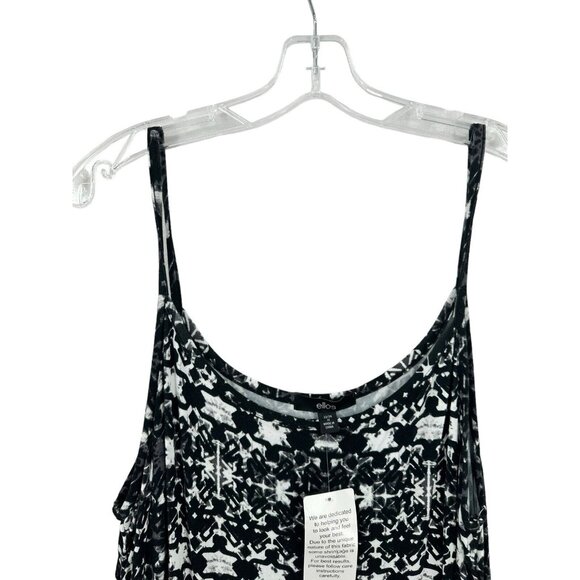 Ellos Spaghetti Strap Sundress 1X‎ NWT Black White Floral Midi Summer 22/24 - Picture 4 of 7